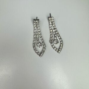 Earrings – Vintage 1950s Rhinestone Marquise Drop Dangles